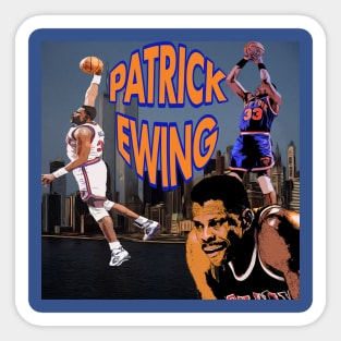 Patrick Ewing Towering Over NYC Sticker